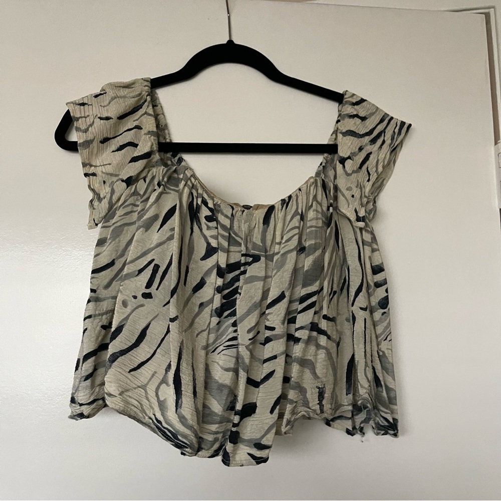 Stone Cold Fox Off-Shoulder Zebra Print Top - Picture 6 of 7